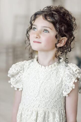 2Bunnies Girl Baby Toddler Vintage Lace Pom Pom Flutter Sleeve Easter Birthday Outfit Dress in Saudi Arabia