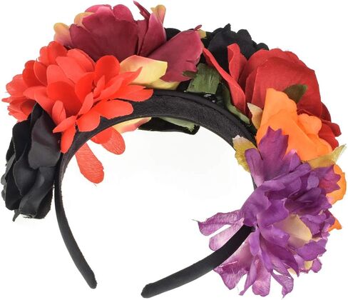 Vividsun Mexican Rose Flower Crown Day of The Dead Floral Crown in Kuwait