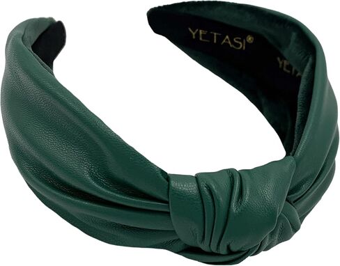 Headbands for Women Leather Cream is Trendy. Beige Knotted Headband for Women is an Adjustable Top Knot Head band Fashion Designer in Saudi Arabia
