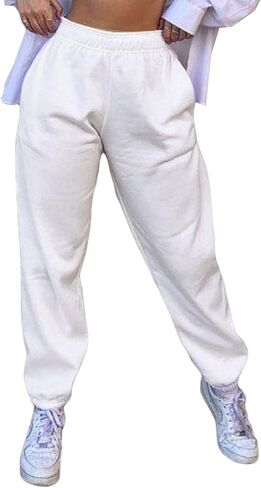 Sweatpants for Teen Girls,Women's High Waisted Joggers Summer Workout Baggy Yoga Pants Cinch Bottom Trousers in Kuwait