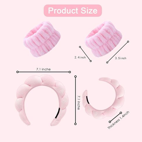 Spa Headband for Women, Sponge Headband for Washing Face, Makeup Headband, Skincare Headbands for Makeup Removal, Shower, Hair Accessories, Terry Cloth Headbands for Women(Black) in Kuwait