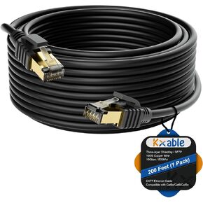 Cat 7 Ethernet Cable 50 Feet, Long High Speed Internet Cord, CAT7 RJ45 LAN Network Cable, Triple Shielding SFTP 10Gbps 600Mhz Patch Cable, Compatible with CAT6A CAT6 CAT5E CAT5 Cable in Saudi Arabia