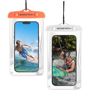 GOOSPERY [2-Pack Universal Waterproof Phone Pouch, Underwater Cellphone Dry Case Beach Bag Compatible with iPhone 14 13 12 11 Pro Max Mini Xs XR, Galaxy S23 S22 S21 S20 Ultra Note20 up to 6.8" Black