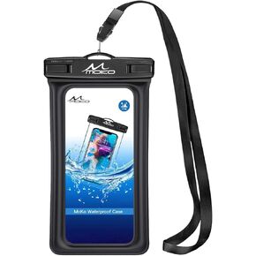 MoKo Floating Waterproof Phone Pouch Holder, Floatable Phone Case Dry Bag with Lanyard Armband Compatible with iPhone 14 13 12 11 Pro Max X/Xr/Xs Max,8/7/SE 3,Samsung S21/S10/S9/S8, Sky Blue