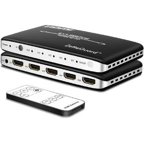 Zettaguard 4K 60 هرتز 5 منافذ 5 × 1 HDMI Switch مع جهاز تحكم عن بعد بالأشعة تحت الحمراء HDMI 2.0 Switcher يدعم 18 جيجابت في الثانية 4K x 2K 3D HDCP 2.2 HDMI Splitter Hub Port Switches for PS4 Xbox Apple TV Fire Stick Blu-Ray Player in Saudi Arabia