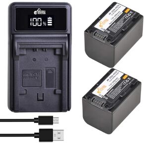 استبدال بطارية NP-FH70 وشاحن USB LED لسلسلة Sony NP-FH70 H Sony NP-FH30، NP-FH40، NP-FH50، FH60، FH70، NP-FH90، NPFH100 وDCR-DVD650 SR42 SR45 DCR-HC20 DCR-HC21 DCR-HC22 DCR-HC48 DCR-HC51 in Kuwait