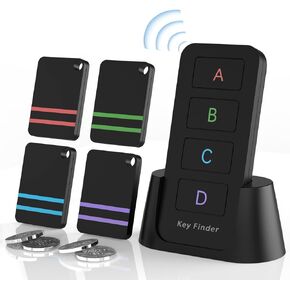 Remote Control Finder, Pack of 4 Find My Keys Device | Stick on Remote Finder Beeper, Tracker Tags for Car Keys and Phones | 120Ft Range 80dB RF Key Locator, Lost Key Finders That Make Noise in Kuwait