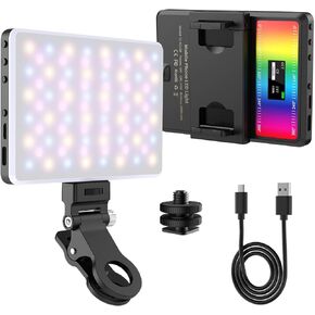 مصباح سيلفي MAXDORIA، 78 مصباح هاتف LED، مصباح فيديو بمشبك قابل لإعادة الشحن بقدرة 2000 مللي أمبير في الساعة مع CRI 95+ للهاتف والكمبيوتر المحمول والكمبيوتر اللوحي والكمبيوتر، 3 درجات حرارة ألوان، 24 وضعًا للتأثيرات الخاصة لصور السيلفي والبث المباشر... in Kuwait