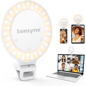 ضوء حلقة سيلفي Sensyne، مصباح LED دائري قابل لإعادة الشحن متوافق مع الهواتف المحمولة، iPad، أجهزة الكمبيوتر المحمول، مرايا للبث المباشر، السيلفي، مدونة الفيديو، مكالمات التكبير/التصغير in Kuwait