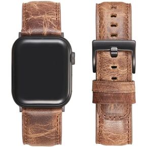 EDIMENS Leather Bands Compatible with Apple Watch 46mm 45mm 44mm 42mm(Series 1 2 3) Band Men Women, Vintage Genuine Leather Wristband Replacement Band Compatible for Apple Watch iwatch Series 10 9 8 7 6 5 4 SE in Saudi Arabia