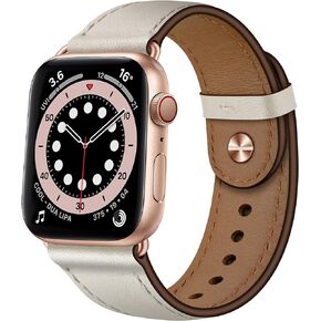 OUHENG متوافق مع سوار ساعة Apple 49 مم 45 مم 44 مم 42 مم 41 مم 40 مم 38 مم، حزام من الجلد الأصلي لساعة iWatch Ultra 2/1 SE2 SE Series 9 8 7 6 5 4 3 2 1 (بني قديم/أسود، 49 مم 45 مم 44 مم 42 مم) in Kuwait