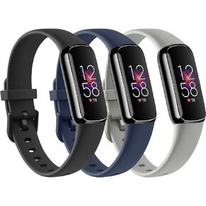 3 Pack Fitbit Luxe Bands Compatible with Fitbit Luxe Women Men, Soft Silicone Wristband Replacement Strap for Fitbit Luxe/Luxe Special Edition Fitness Tracker