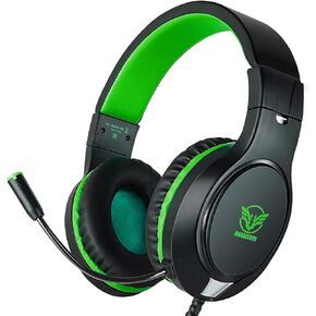 Gaming Headset for Nintendo Switch, Xbox One, PS4, PS5, Bass Surround and Noise Cancelling with Flexible Mic, 3.5mm Wired Adjustable Over-Ear Headphones for Laptop PC iPad Smartphones (Blue-Black)