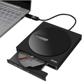 محرك أقراص DVD خارجي KKE لأجهزة الكمبيوتر المحمول مع واجهة USB ونوع C، متوافق مع أنظمة Windows XP/2003، Win 7/8/8.1/10/11، MacOS، Vista، وأنظمة Linux، أسود in Kuwait