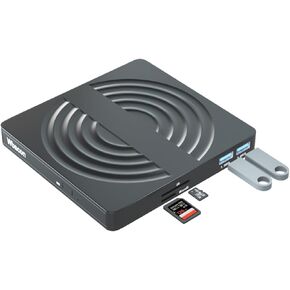 محرك أقراص DVD خارجي Wbacon، USB 3.0 نوع C ناسخ CD/DVD +/-RW مشغل قارئ أقراص محرك الأقراص الضوئية لأجهزة الكمبيوتر المحمول وأجهزة الكمبيوتر المكتبية Windows 11 Mac MacBook مع فتحة بطاقة SD/TF ومنفذي USB in Kuwait
