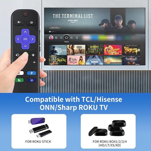 جهاز تحكم عن بعد بديل فقط لتلفزيون روكو، متوافق مع تي سي ال روكو/ هايسنس روكو/ شارب روكو/ اون روكو/ انسيجنيا روكو 【ليس لروكو ستيك اند بوكس】 in Kuwait