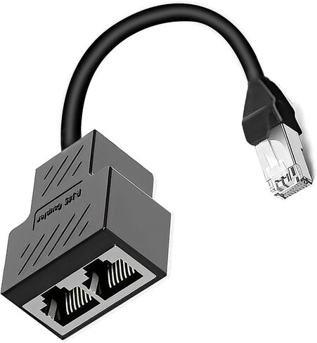 موزع محول إيثرنت لشبكة RJ45 من 1 إلى 2 منفذ، مقسم إيثرنت PAINICA 1 ذكر إلى 2 أنثى LAN محول مقسم إيثرنت مناسب لـ Super Cat5، Cat5e، Cat6، Cat7، Cat8 in Kuwait
