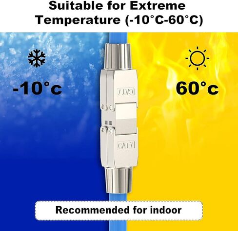 VCELINK Tool-Free RJ45 Coupler Shielded, Tool Less Ethernet Cable Extender PoE+ for Cat7/Cat6a/Cat6 Network Cables 2 Pack, Silver in Saudi Arabia