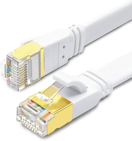 Yauhody CAT 8 Ethernet Cable 1.5ft 2 Pack -3 6 10 15 25 50 100ft (1.5ft,2P) | Pure Copper, 40Gbps 2000MHz,High Speed Internet Network LAN Cord,Gold Plated RJ45 Connector for Router,Modem,PC,Laptop,Gaming in Kuwait