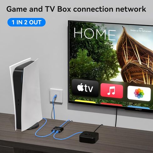 1000mbps Ethernet Splitter 1 to 2 High Speed RJ45 Dual Internet Port Splitter 1 in 2 Out LAN Splitter Adapter Support 2 Devices Simultaneous Networking Worked with Cat6/7/8 Cables in Kuwait