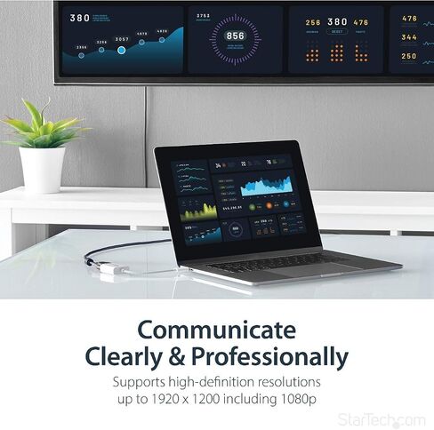 StarTech.com USB-C to VGA Adapter - Black - 1080p - Video Converter For Your MacBook Pro - USB C to VGA Display Dongle - Type-C to VGA Converter (CDP2VGA) in Saudi Arabia