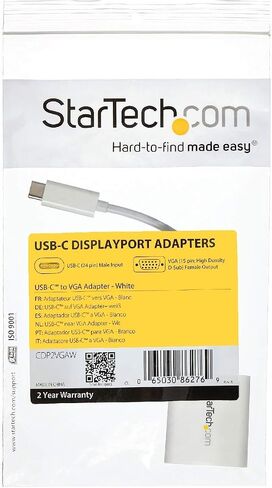 StarTech.com USB-C to VGA Adapter - Black - 1080p - Video Converter For Your MacBook Pro - USB C to VGA Display Dongle - Type-C to VGA Converter (CDP2VGA) in Saudi Arabia