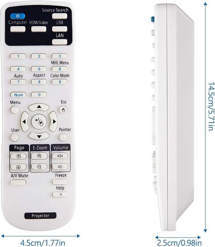 MYHGRC جهاز التحكم عن بعد لجهاز عرض Epson PowerLite E20 119W X49 W49 118 982W 1288 EB-720 EB-L200X EB-L520U BrightLink 1480Fi 1485Fi EB-725Wi 735Fi 725Wi EX3280 Home Cinema 880 880X in Kuwait