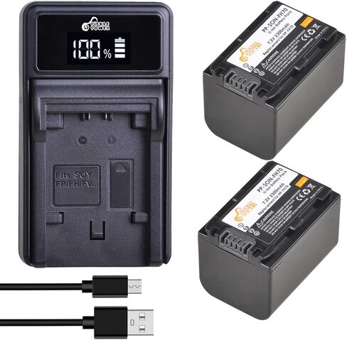 استبدال بطارية NP-FH70 وشاحن USB LED لسلسلة Sony NP-FH70 H Sony NP-FH30، NP-FH40، NP-FH50، FH60، FH70، NP-FH90، NPFH100 وDCR-DVD650 SR42 SR45 DCR-HC20 DCR-HC21 DCR-HC22 DCR-HC48 DCR-HC51 in Kuwait