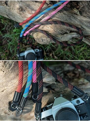 Camera Strap Vintage 100cm Nylon Climbing Rope Camera Neck Shoulder Strap for Micro Single and DSLR Camera (Pink) in Saudi Arabia
