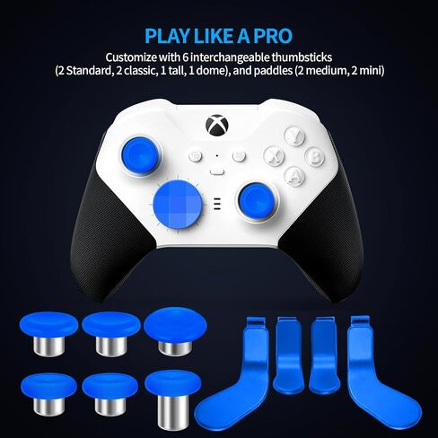 Complete Component Pack for Elite Controller Series 2 - Accessories Replacement Parts Repair Kit with Storage Case, Charging Dock and Charger Cable, 4 Thumbsticks, 4 Paddles, 1 D-Pad in Kuwait