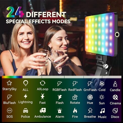 مصباح سيلفي MAXDORIA، 78 مصباح هاتف LED، مصباح فيديو بمشبك قابل لإعادة الشحن بقدرة 2000 مللي أمبير في الساعة مع CRI 95+ للهاتف والكمبيوتر المحمول والكمبيوتر اللوحي والكمبيوتر، 3 درجات حرارة ألوان، 24 وضعًا للتأثيرات الخاصة لصور السيلفي والبث المباشر... in Kuwait