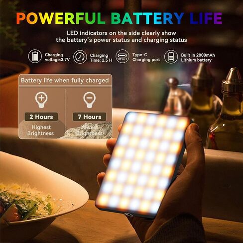 مصباح سيلفي MAXDORIA، 78 مصباح هاتف LED، مصباح فيديو بمشبك قابل لإعادة الشحن بقدرة 2000 مللي أمبير في الساعة مع CRI 95+ للهاتف والكمبيوتر المحمول والكمبيوتر اللوحي والكمبيوتر، 3 درجات حرارة ألوان، 24 وضعًا للتأثيرات الخاصة لصور السيلفي والبث المباشر... in Kuwait