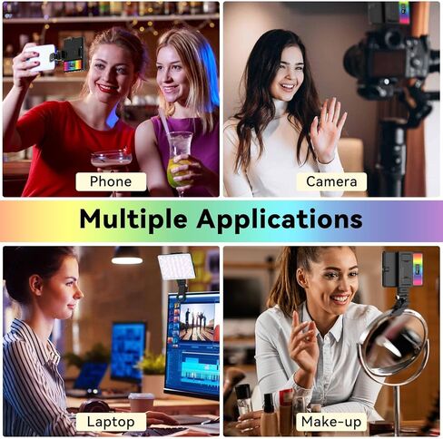 مصباح سيلفي MAXDORIA، 78 مصباح هاتف LED، مصباح فيديو بمشبك قابل لإعادة الشحن بقدرة 2000 مللي أمبير في الساعة مع CRI 95+ للهاتف والكمبيوتر المحمول والكمبيوتر اللوحي والكمبيوتر، 3 درجات حرارة ألوان، 24 وضعًا للتأثيرات الخاصة لصور السيلفي والبث المباشر... in Kuwait