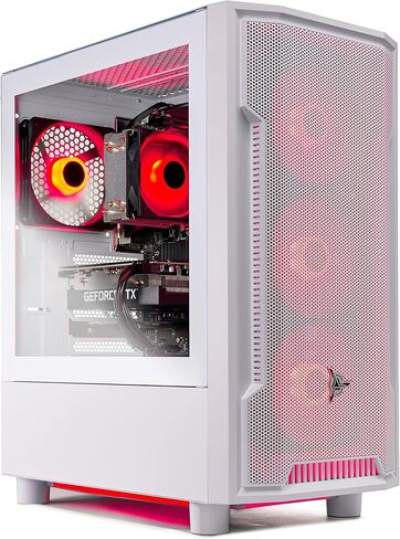 كمبيوتر سطح المكتب للألعاب Skytech Gaming Archangel - AMD Ryzen 5 7600X 4.7 جيجا هرتز، NVIDIA RTX 4060 Ti، 1 تيرابايت NVME SSD، 32 جيجا DDR5 RAM RGB، 600W Gold PSU، 11AC Wi-Fi، Windows 11 Home 64 بت، أبيض in Saudi Arabia