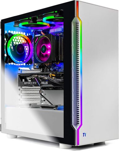 كمبيوتر سطح المكتب للألعاب Skytech Gaming Archangel - AMD Ryzen 5 7600X 4.7 جيجا هرتز، NVIDIA RTX 4060 Ti، 1 تيرابايت NVME SSD، 32 جيجا DDR5 RAM RGB، 600W Gold PSU، 11AC Wi-Fi، Windows 11 Home 64 بت، أبيض in Kuwait