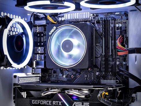 كمبيوتر سطح المكتب للألعاب Skytech Gaming Archangel - AMD Ryzen 5 7600X 4.7 جيجا هرتز، NVIDIA RTX 4060 Ti، 1 تيرابايت NVME SSD، 32 جيجا DDR5 RAM RGB، 600W Gold PSU، 11AC Wi-Fi، Windows 11 Home 64 بت، أبيض in Kuwait