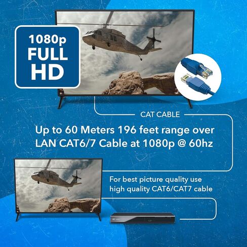 OREI HDMI Over Ethernet Extender Up To 196 Feet At 1080P @ 60Hz With Uni-Directional IR functionality & HDMI Loop Output Port (EX-196PRO-KIT) in Kuwait