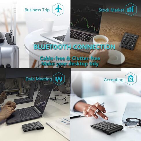 ايكوس لوحة مفاتيح رقمية بلوتوث لاسلكية محمولة بـ 22 مفتاح مع اختصارات متعددة للكمبيوتر واللابتوب وويندوز سيرفس متوافقة مع اي ماك ماك بوك وايباد وتابلت اندرويد in Kuwait