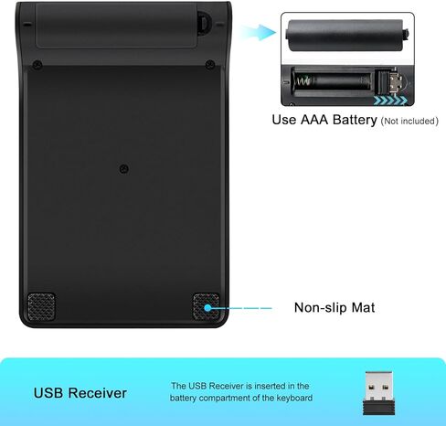 لوحة مفاتيح رقمية لاسلكية تريلك ميني 2.4G 18 مفتاح، لوحة ارقام محمولة صامتة للمحاسبة المالية، ملحقات كيبورد للابتوب والكمبيوتر المكتبي والنوت بوك (اسود) in Kuwait