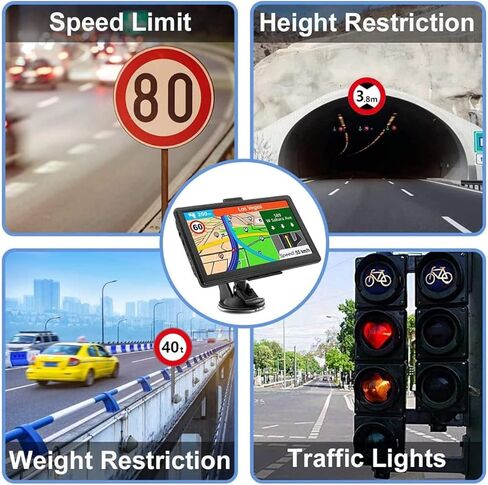 GPS Navigation For Car Truck - Navigation System 7 Inch Touchscreen Navigator with 2023 US/CA/MX Maps, Free Lifetime Map Updates, Voice Guidance, Speed Camera Warning, Vehicle GPS Unit Handheld for RV in Kuwait