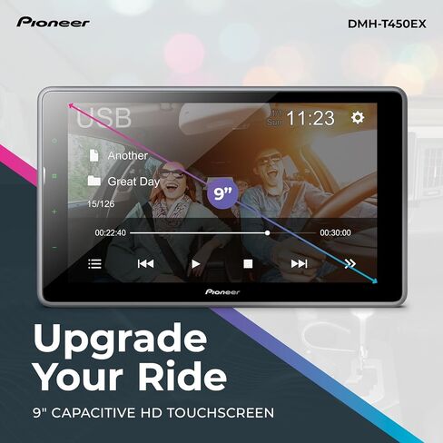 PIONEER CAR DMHT450EX 9-inch Digital Multimedia Receiver with Weblink Capacitive Touchscreen, Double-DIN, Built-in Bluetooth, Amazon Alexa via App, Backup Camera Compatibility Back-up Camera Ready in Saudi Arabia