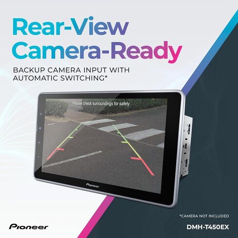 PIONEER CAR DMHT450EX 9-inch Digital Multimedia Receiver with Weblink Capacitive Touchscreen, Double-DIN, Built-in Bluetooth, Amazon Alexa via App, Backup Camera Compatibility Back-up Camera Ready in Saudi Arabia