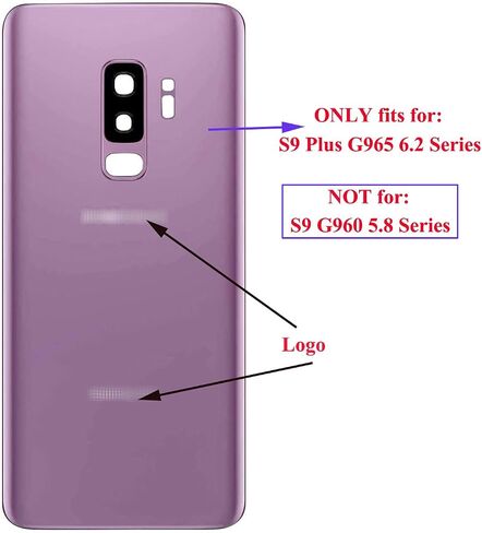 ubrokeifixit Galaxy S9 Plus G965 Rear Back Glass Door Cover Replacement for Samsung Galaxy S9+ G965 6.2",Galaxy S9 Plus All Versions Model,with Tape (S9 Plus G965 6.2/Black) in Kuwait