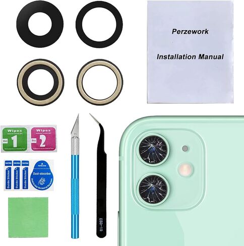 Perzework Original Back Rear Camera Lens Glass Replacement for iPhone 11 6.1 inches with pre-Installed Adhesive and Reparing Toolkit in Saudi Arabia