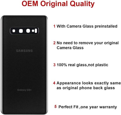 بديل الزجاج الخلفي الخلفي من Perzework لهاتف Samsung Galaxy S10+ Plus 6.4 بوصة مع مجموعة أدوات إصلاح ولاصق مثبت مسبقًا (أخضر بريزم) in Kuwait