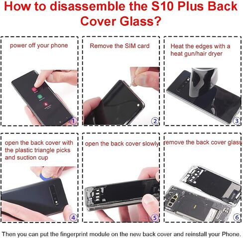 بديل الزجاج الخلفي الخلفي من Perzework لهاتف Samsung Galaxy S10+ Plus 6.4 بوصة مع مجموعة أدوات إصلاح ولاصق مثبت مسبقًا (أخضر بريزم) in Kuwait