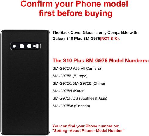بديل الزجاج الخلفي الخلفي من Perzework لهاتف Samsung Galaxy S10+ Plus 6.4 بوصة مع مجموعة أدوات إصلاح ولاصق مثبت مسبقًا (أخضر بريزم) in Kuwait