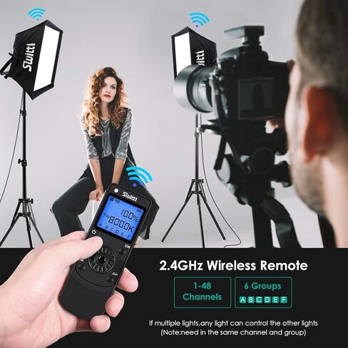 سويتي مجموعة اضاءة LED للتصوير الفوتوغرافي، لوحة اضاءة ثنائية اللون قابلة للتعتيم 3000-8000 كلفن مع جهاز تحكم عن بعد لاسلكي 2.4G سوفت بوكس للاستوديو والتصوير الفوتوغرافي يوتيوب ريكوردي in Kuwait