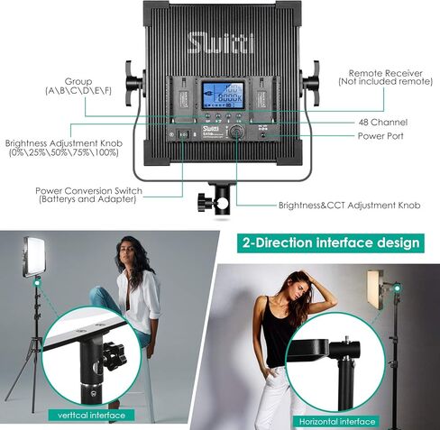 سويتي مجموعة اضاءة LED للتصوير الفوتوغرافي، لوحة اضاءة ثنائية اللون قابلة للتعتيم 3000-8000 كلفن مع جهاز تحكم عن بعد لاسلكي 2.4G سوفت بوكس للاستوديو والتصوير الفوتوغرافي يوتيوب ريكوردي in Kuwait