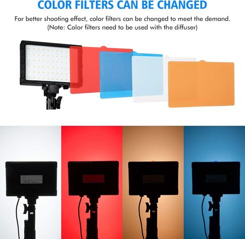 طقم إضاءة التصوير الفوتوغرافي المحمول من سلو دولفين LED 5600K USB 66 LED مع حامل ثلاثي قابل للتعديل/4 فلاتر ألوان لأعلى الطاولة/صورة المنتج على اليوتيوب صورة تصوير ستوديو تصوير (2 قطعة) in Kuwait